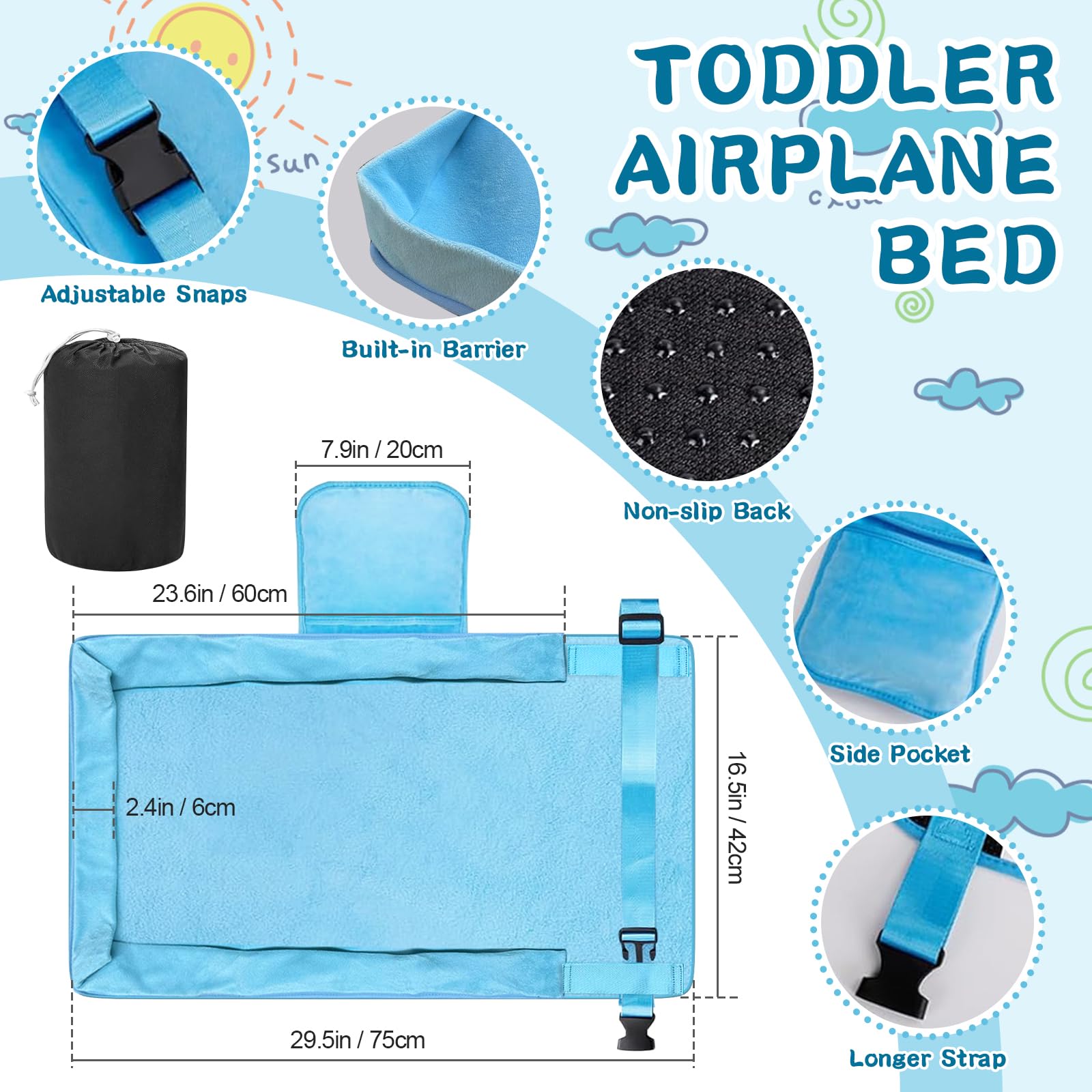 Omzer Toddler Airplane Bed installation shows tool-free setup for quick seat extension.