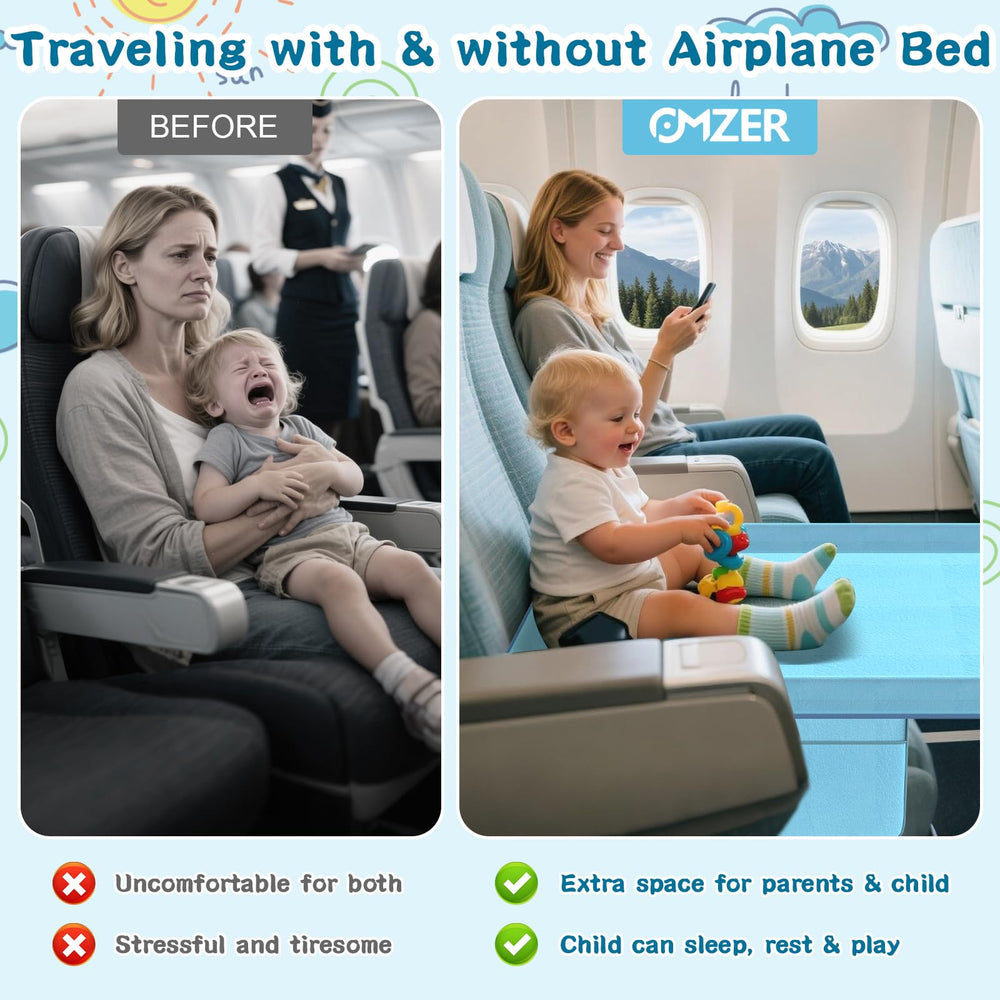 Omzer Toddler Airplane Bed safety-belt keeps the resting area secure.