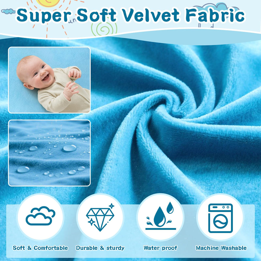 Omzer Toddler Airplane Bed soft velvet edge delivers gentle comfort during flights.