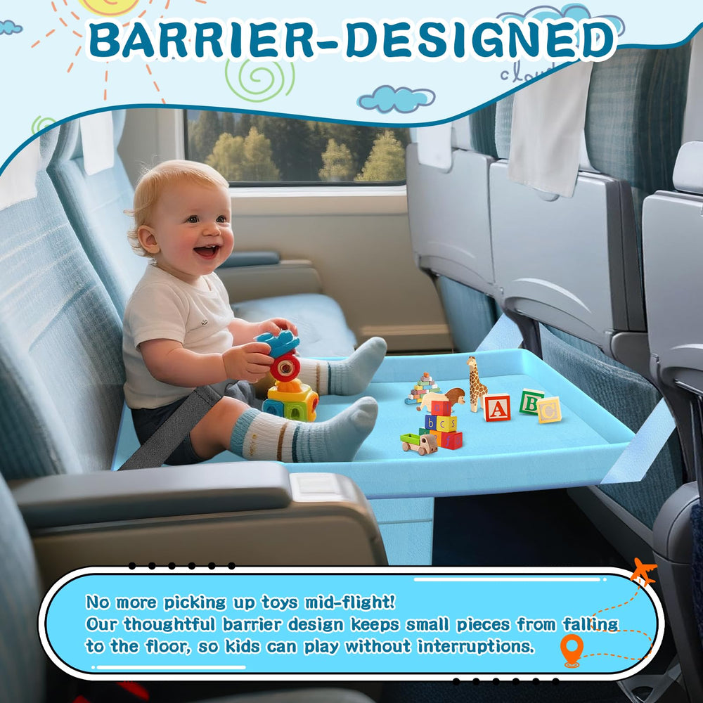 Omzer Toddler Airplane Bed storage-bag included for clutter-free travel.
