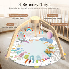 Omzer baby mat fabric feels soft, plush, and machine washable for easy care.