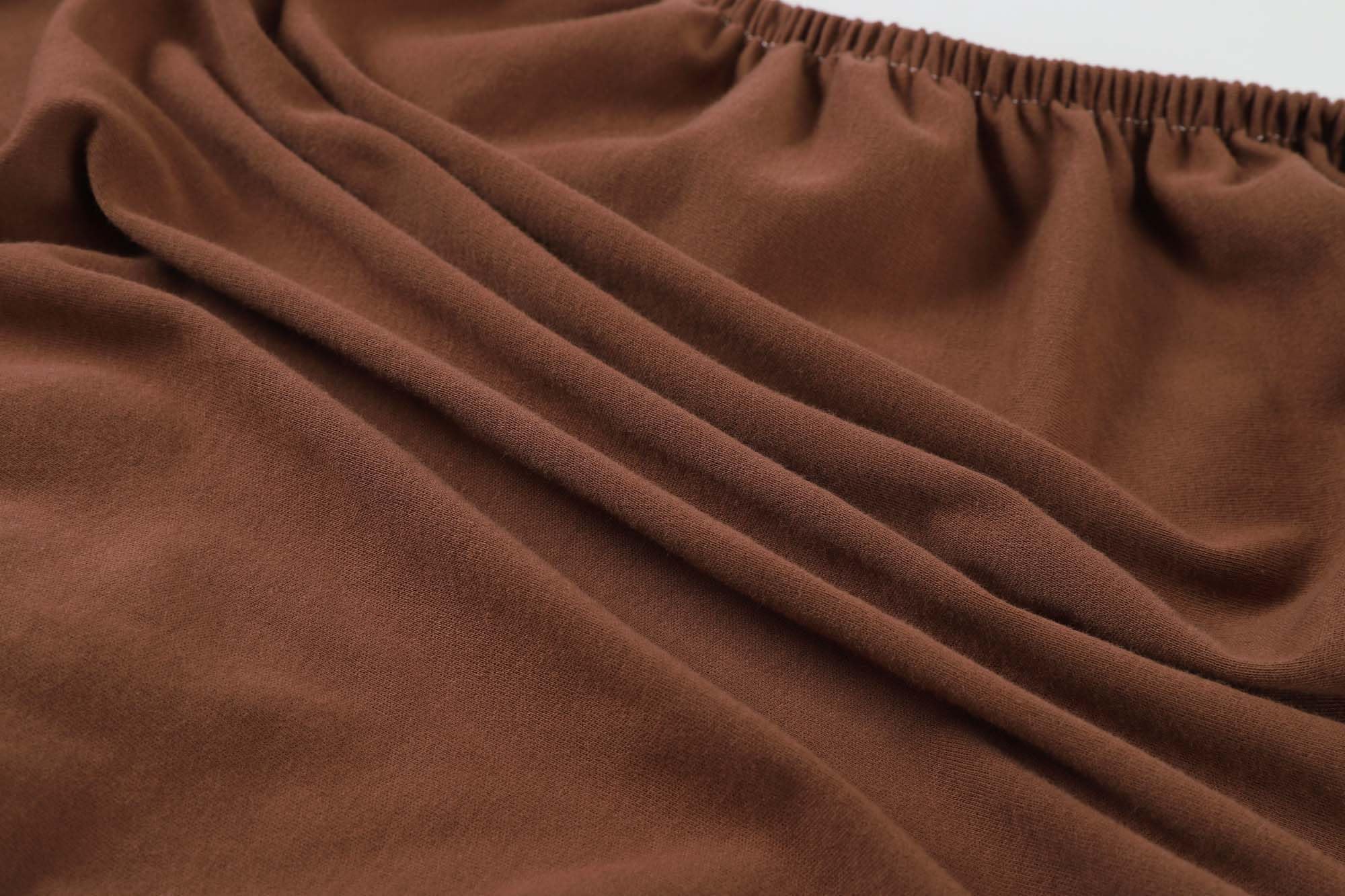 Onacosht bassinet sheet brown pack—two-pack jersey knit for breathable, cozy sleep.
