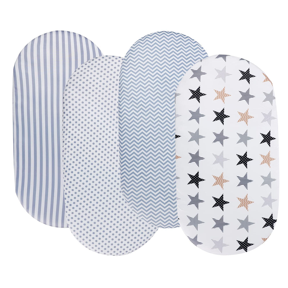 Onacosht bassinet sheet grey chevron pattern; universal fit supports comfy, wrinkle-free sleep