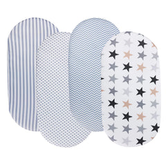 Onacosht bassinet sheet grey chevron pattern; universal fit supports comfy, wrinkle-free sleep