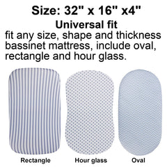 Onacosht bassinet sheet stripes pattern; soft jersey improves baby comfort