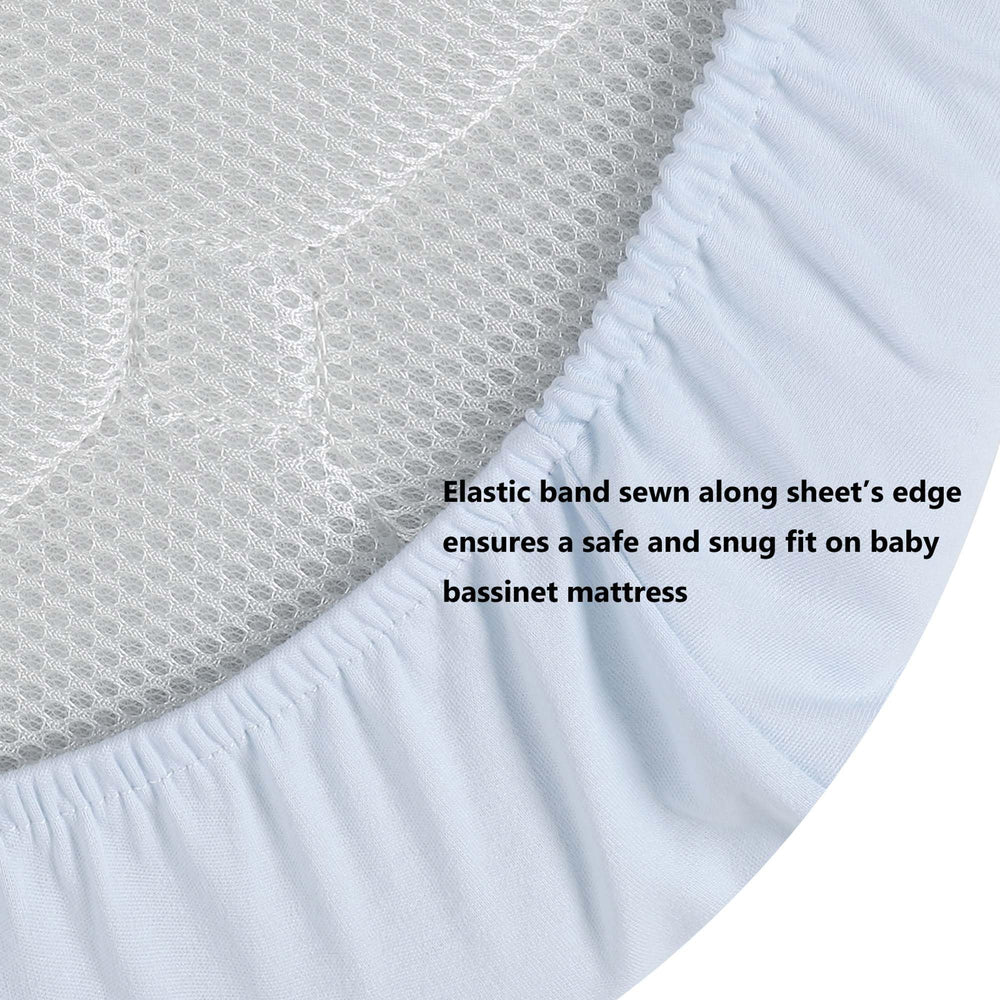 Onacosht bassinet sheet two-pack offers ready backups for quick changes.