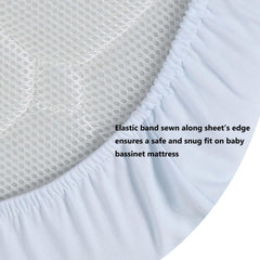Onacosht bassinet sheet two-pack offers ready backups for quick changes.