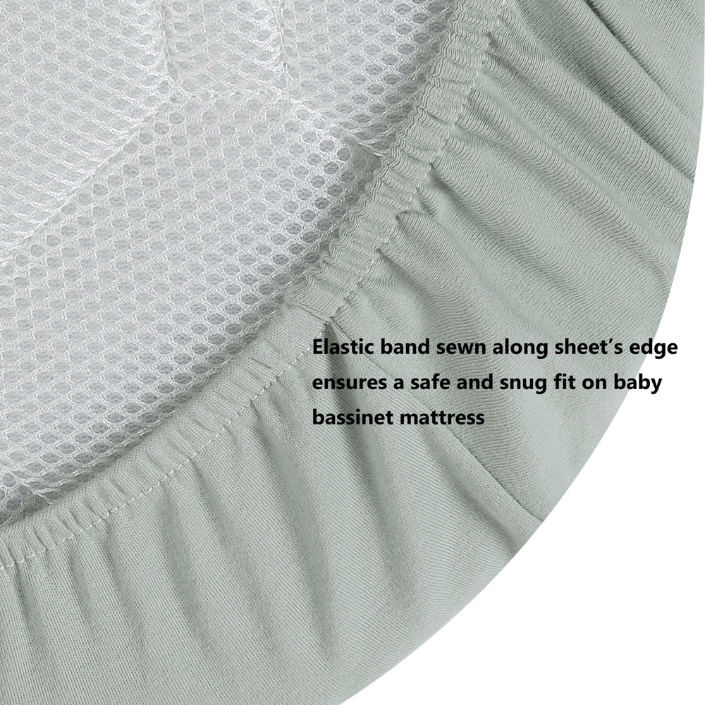 Onacosht bassinet sheets two-pack on display for easy rotation and storage