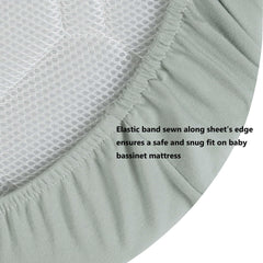 Onacosht bassinet sheets two-pack on display for easy rotation and storage