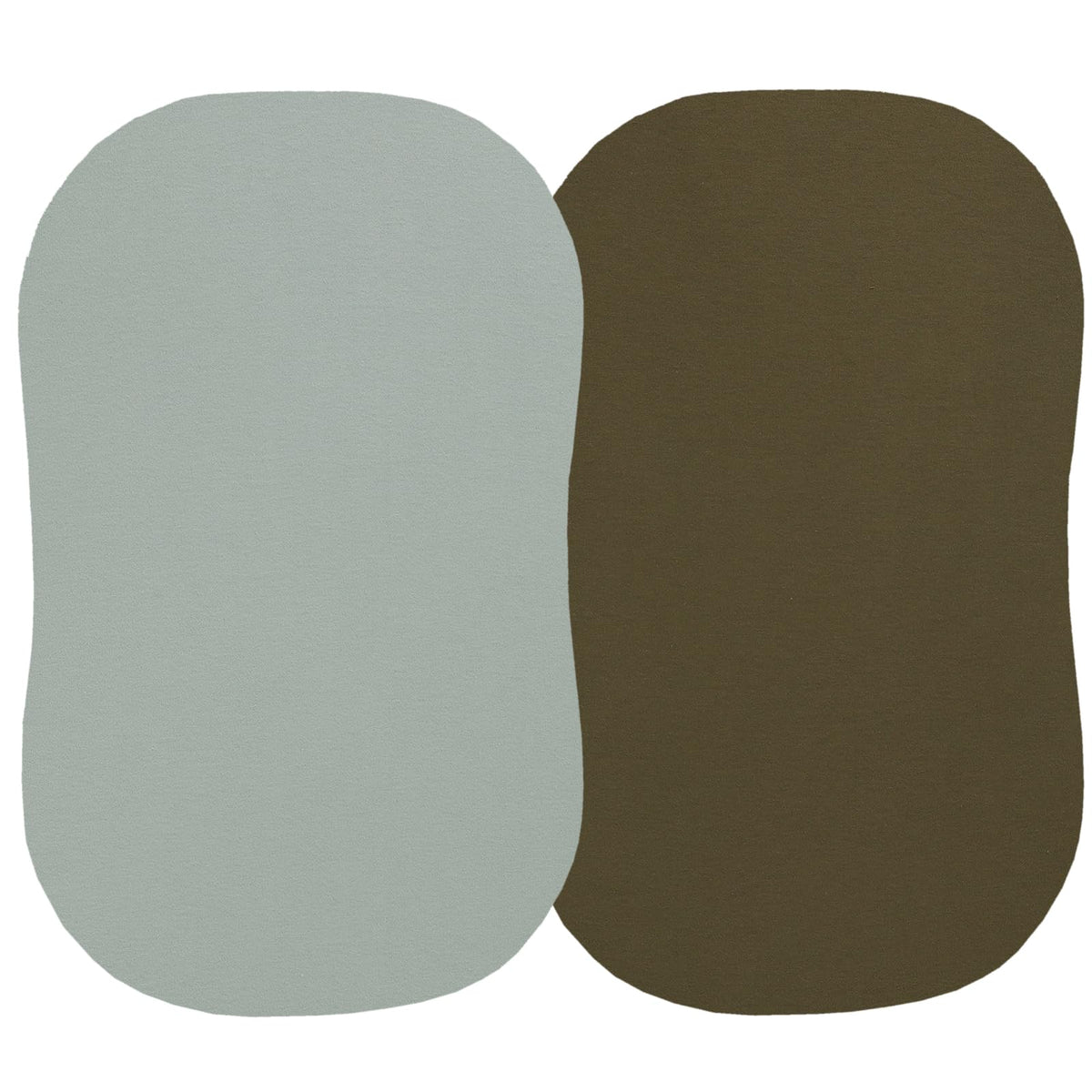 Onacosht bassinet sheets folded showing soft organic cotton and 2-pack value