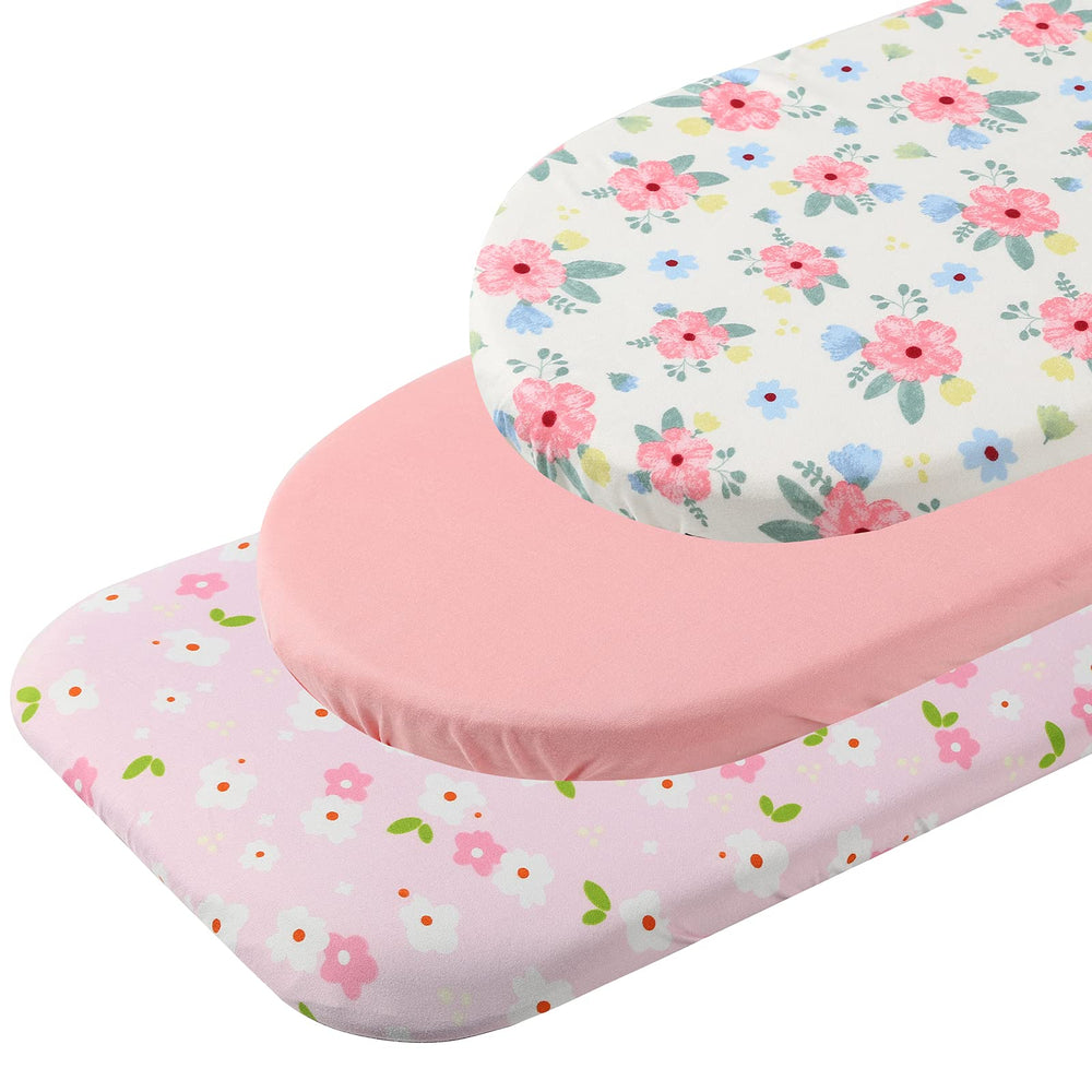 Onacosht pink floral sheet features breathable jersey fabric for gentle sleeping environment.