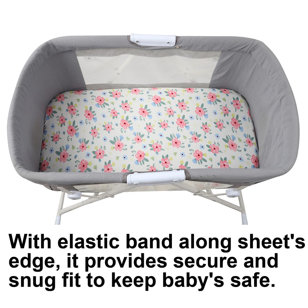 Cute pink floral design coordinates with nursery decor.