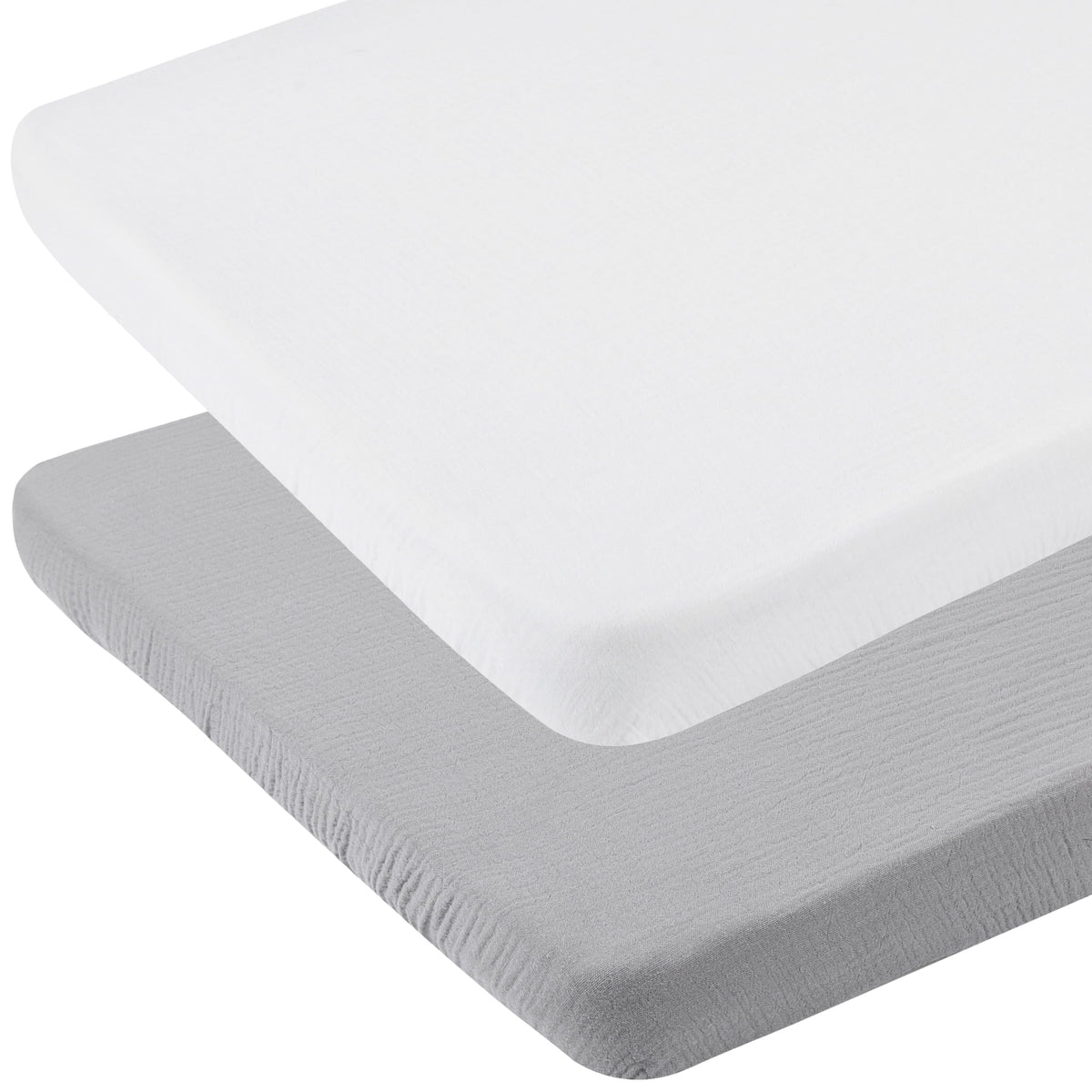 Onacosht muslin bassinet sheets 33x19 2-pack with snug elastic edge for secure sleep.