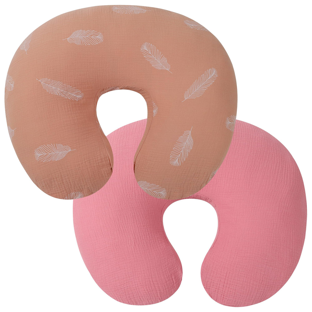 Onacosht muslin nursing pillow cover close-up shows ultra-soft, breathable cotton for delicate baby skin.