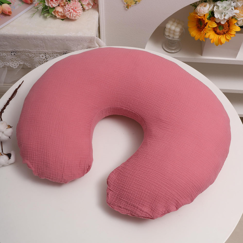 Onacosht muslin nursing pillow cover gender-neutral prints coordinate with nursery decor.