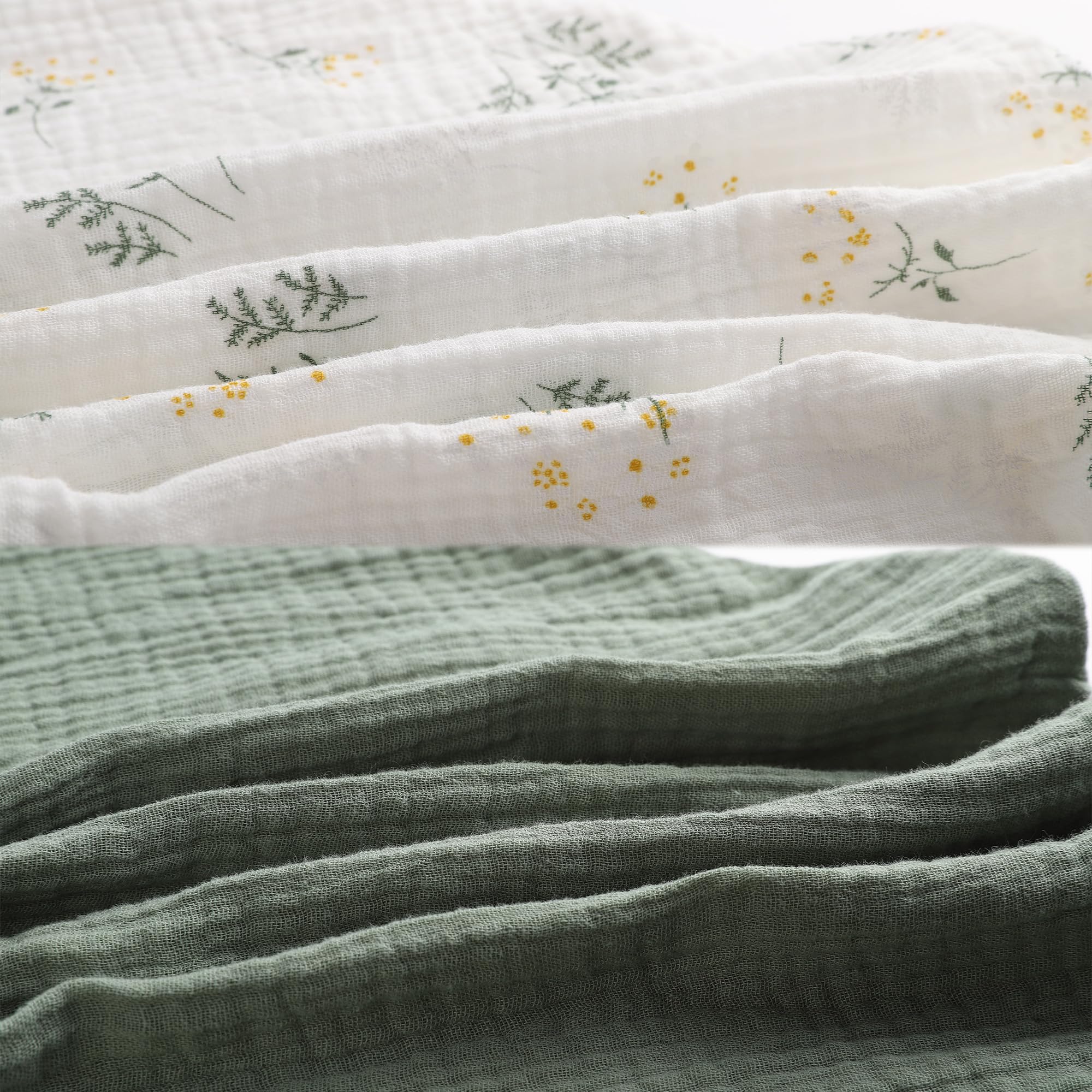 Onacosht muslin nursing pillow cover 2-pack side view shows breathable weave and fit.