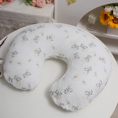 Onacosht muslin nursing pillow cover back zip concealed for safe on off.
