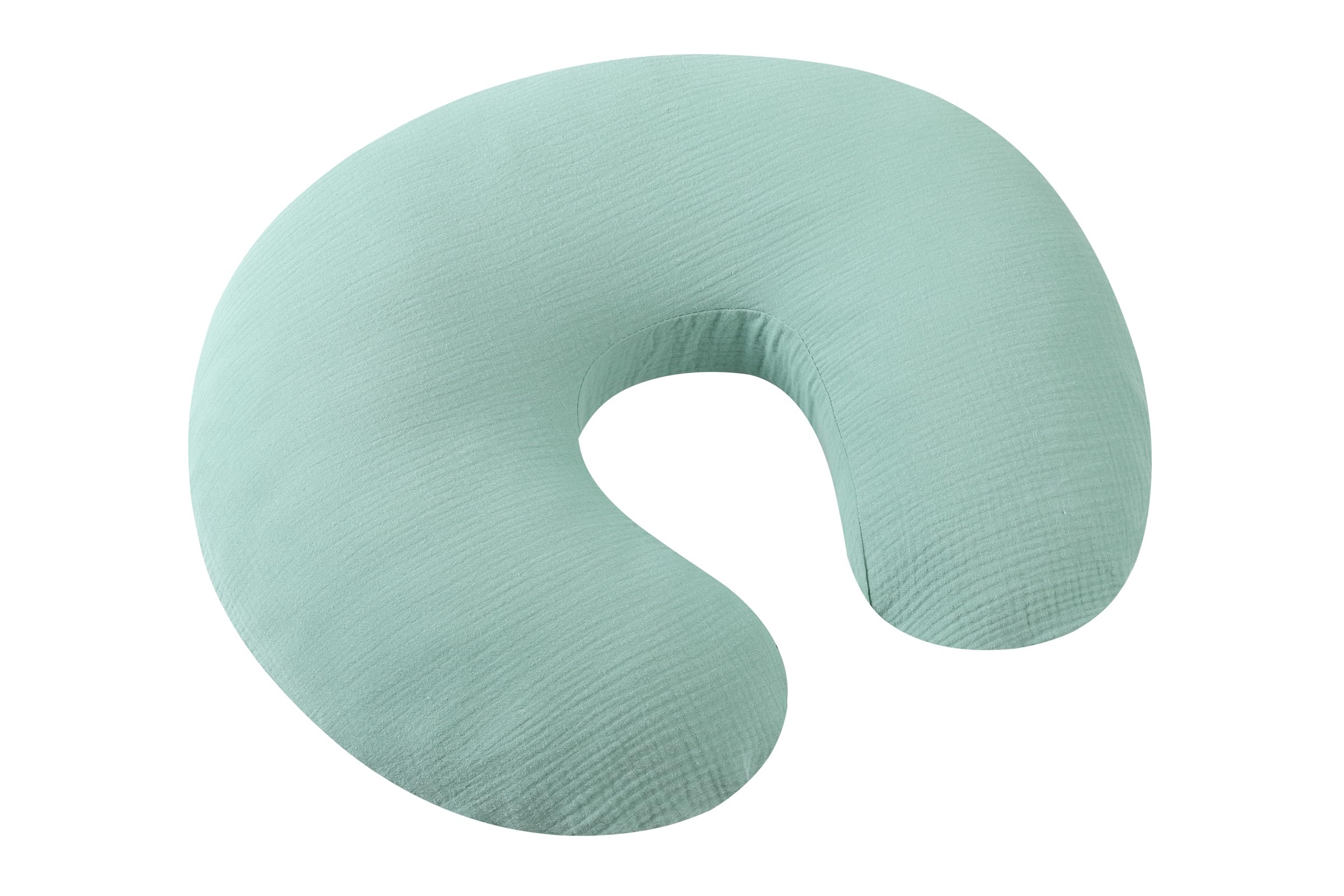 Onacosht muslin nursing pillow cover close-up showing premium cotton softness