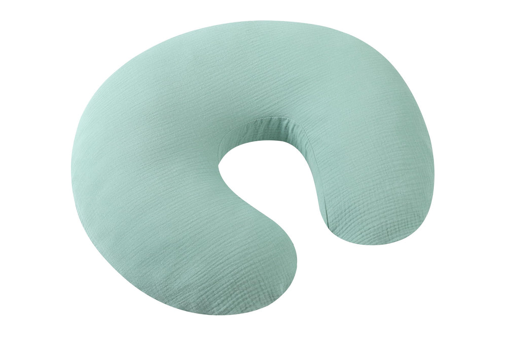 Onacosht muslin nursing pillow cover close-up showing premium cotton softness