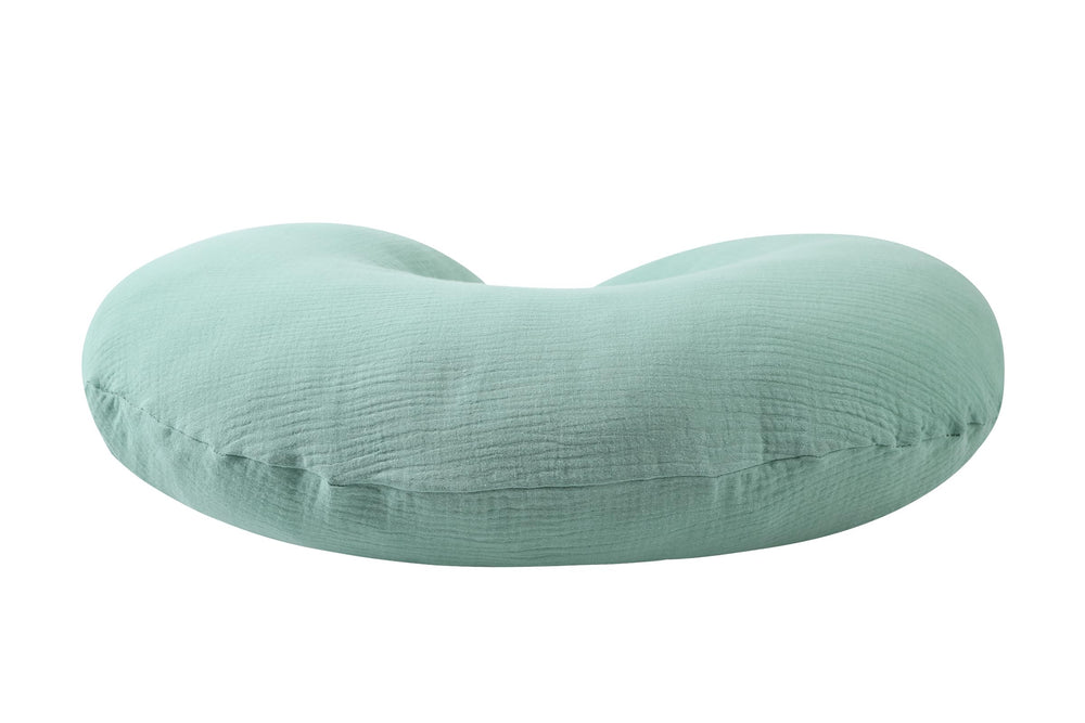 Onacosht muslin nursing pillow cover green color demonstrates easy care and nursery coordination