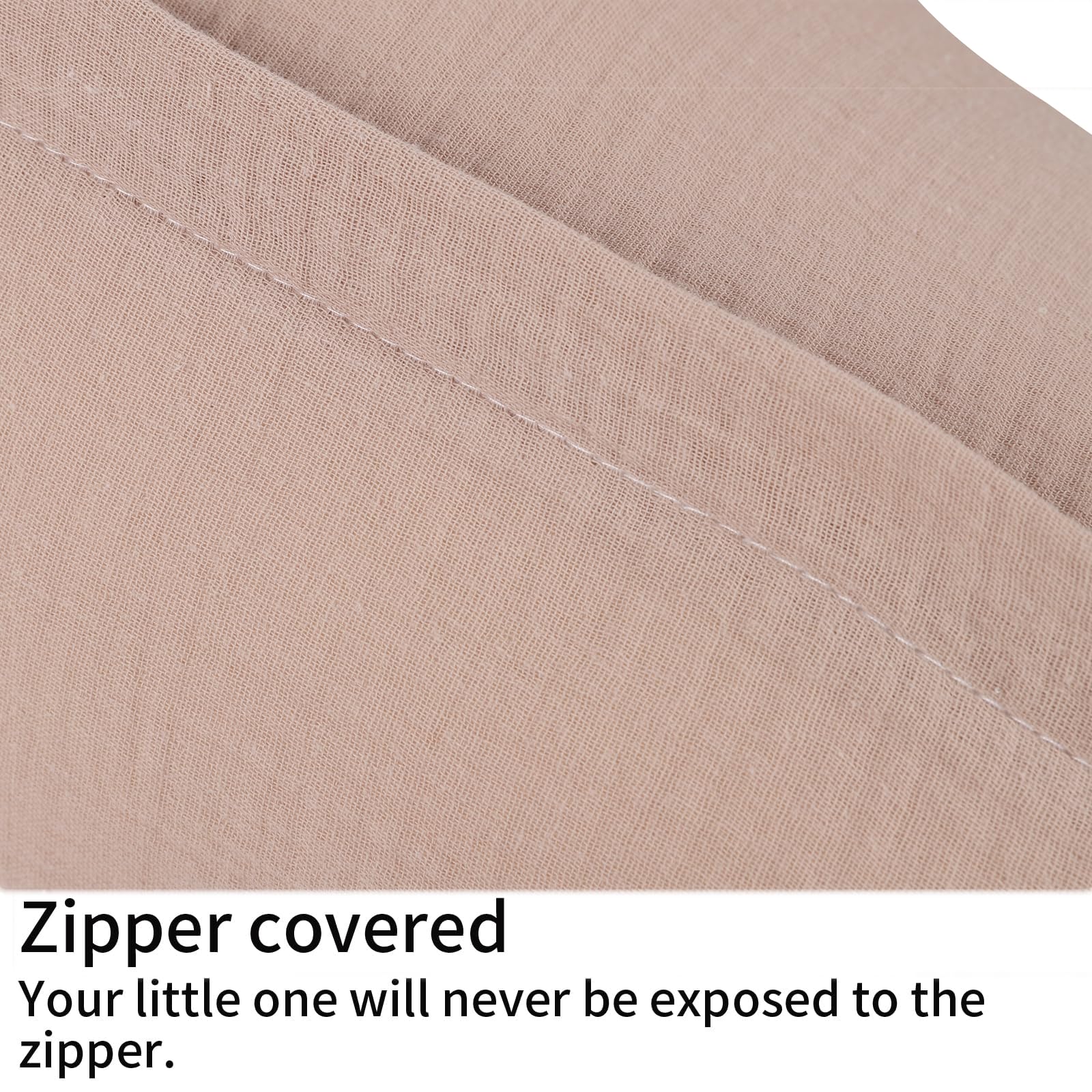 Onacosht muslin nursing pillow cover hidden zipper safety for baby protection.