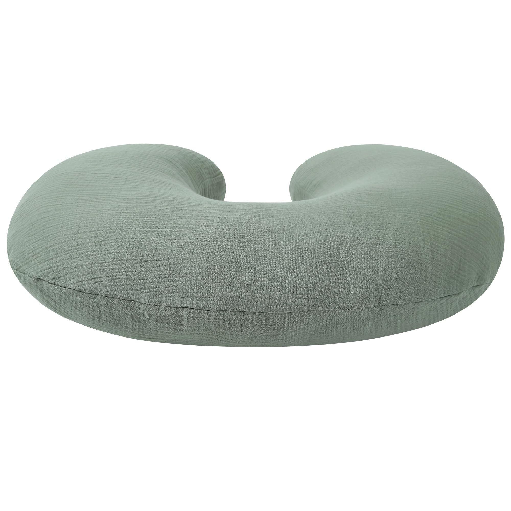 Onacosht muslin nursing pillow cover in a nursery setting coordinating with decor.