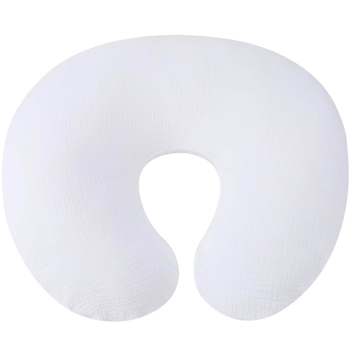 Onacosht muslin nursing pillow cover close-up shows breathable cotton softness for baby comfort.
