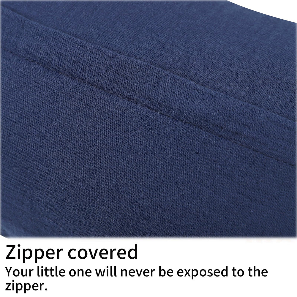 Onacosht navy nursing pillow cover coordinates with nursery decor.