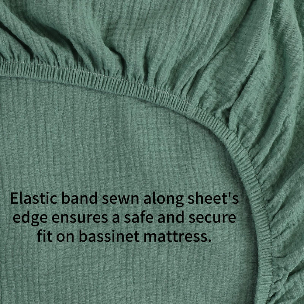 Onacosht sheets deep pockets ensure stays in place on deep bassinet mattresses.