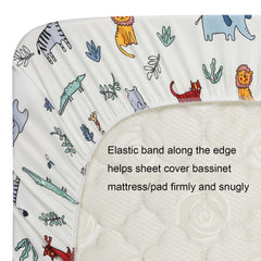 Onacosht stretchy bassinet sheets giraffe pattern add playful style and secure mattress fit