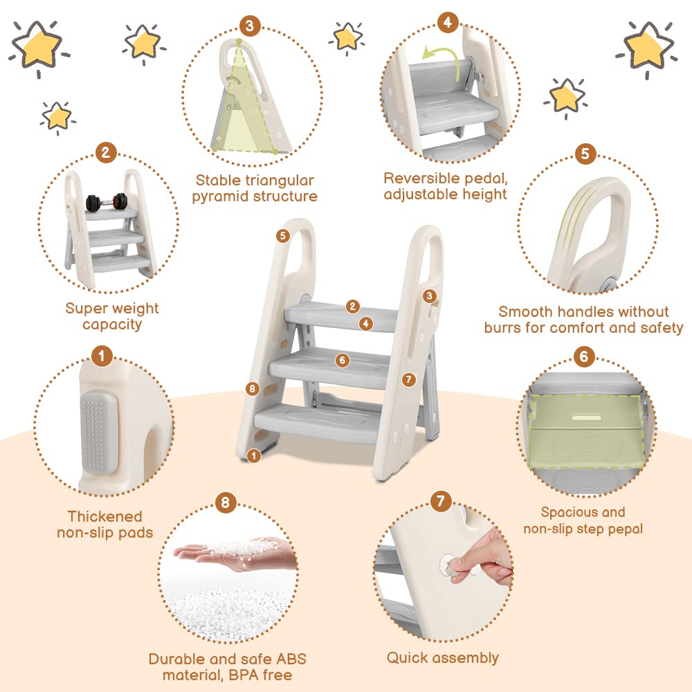Onasti anti-slip pedals and wide steps reduce slips