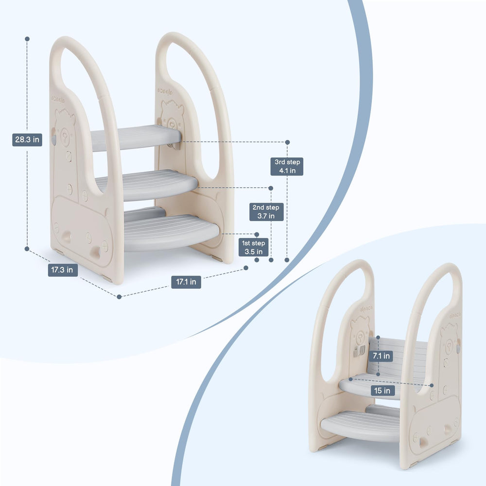 Onasti 150-lb capacity emphasizes sturdy plastic safe for growing children