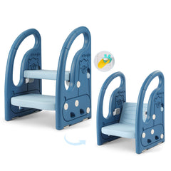 Onasti toddler step stool adjustable top panel for easy height switching and independence.