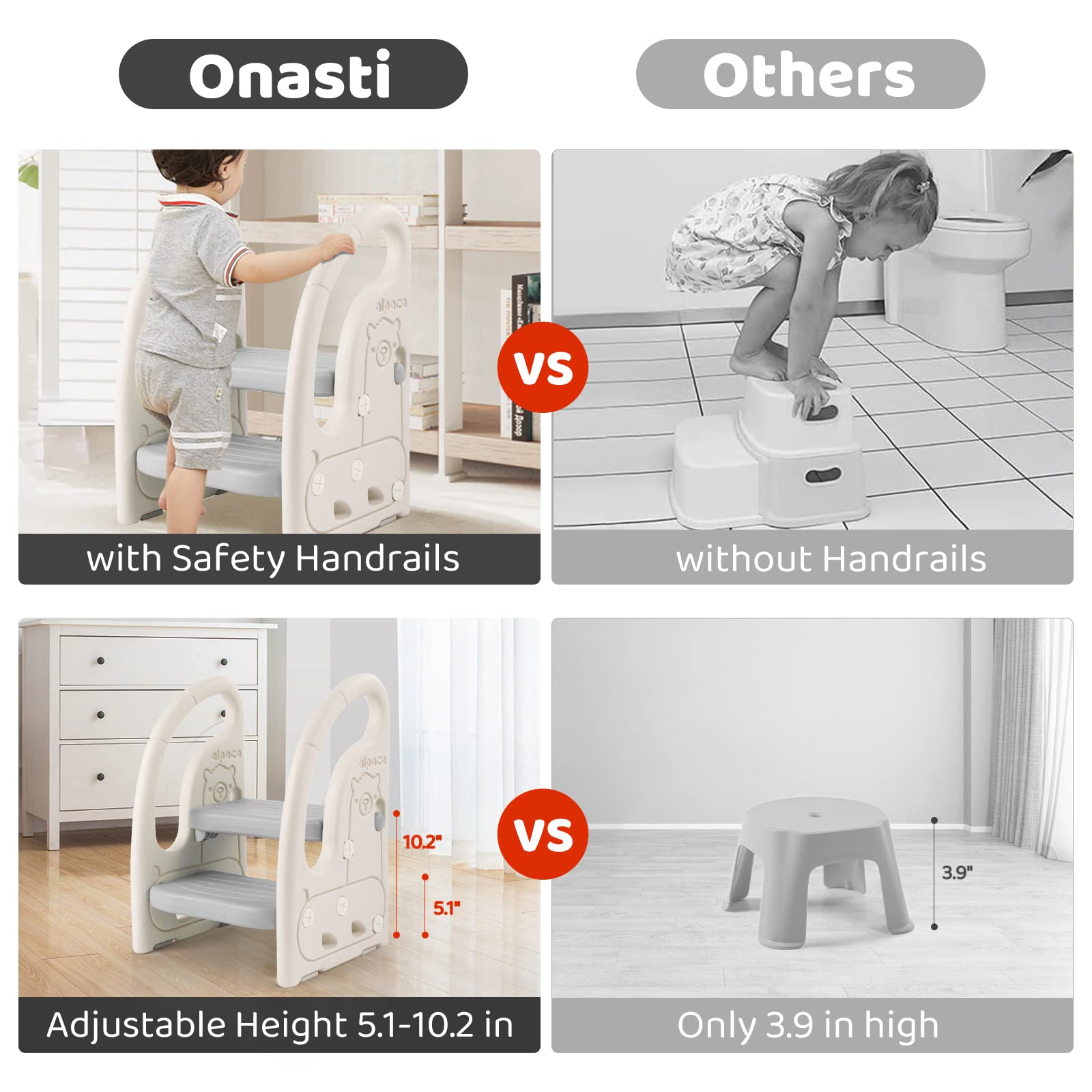 Onasti toddler step stool lightweight yet sturdy for easy movement