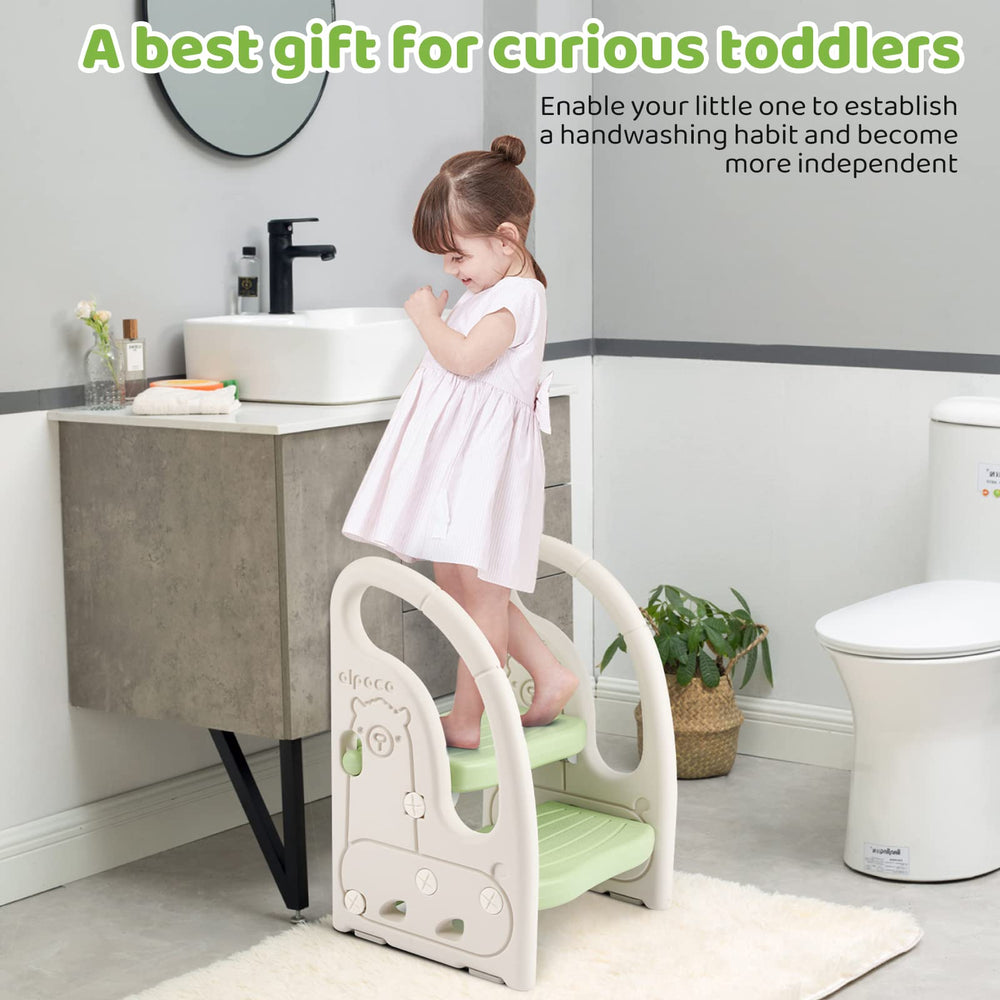 Onasti step stool used during potty training to reach toilet.