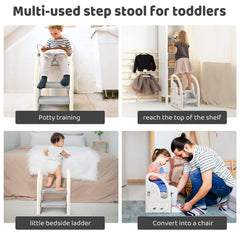 Onasti toddler step stool with handles supports stable climbing