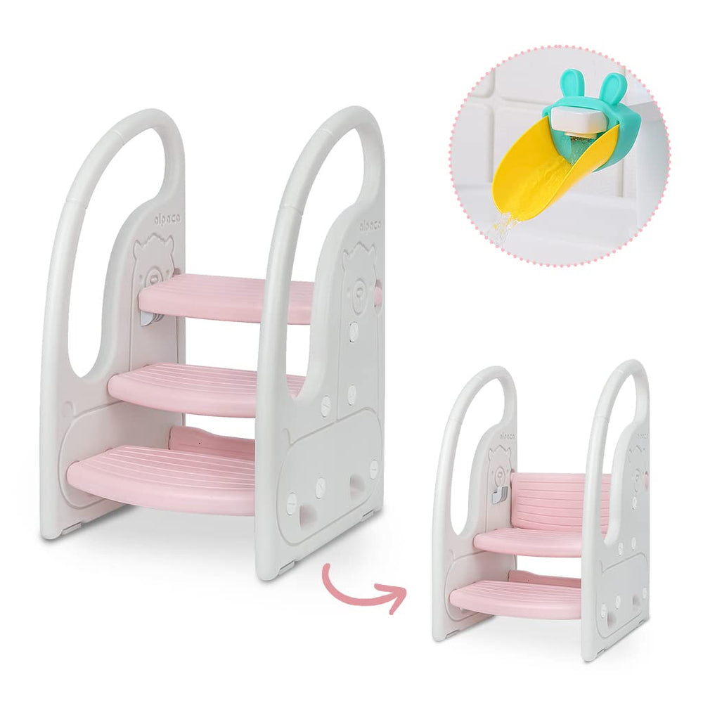 Onasti toddler stool with non-slip pads ensuring secure footing during steps.