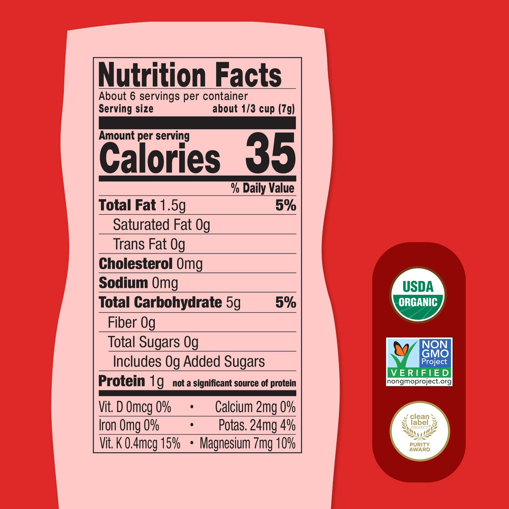 Back-of-canister view of Once Upon A Farm 6-pack packaging
