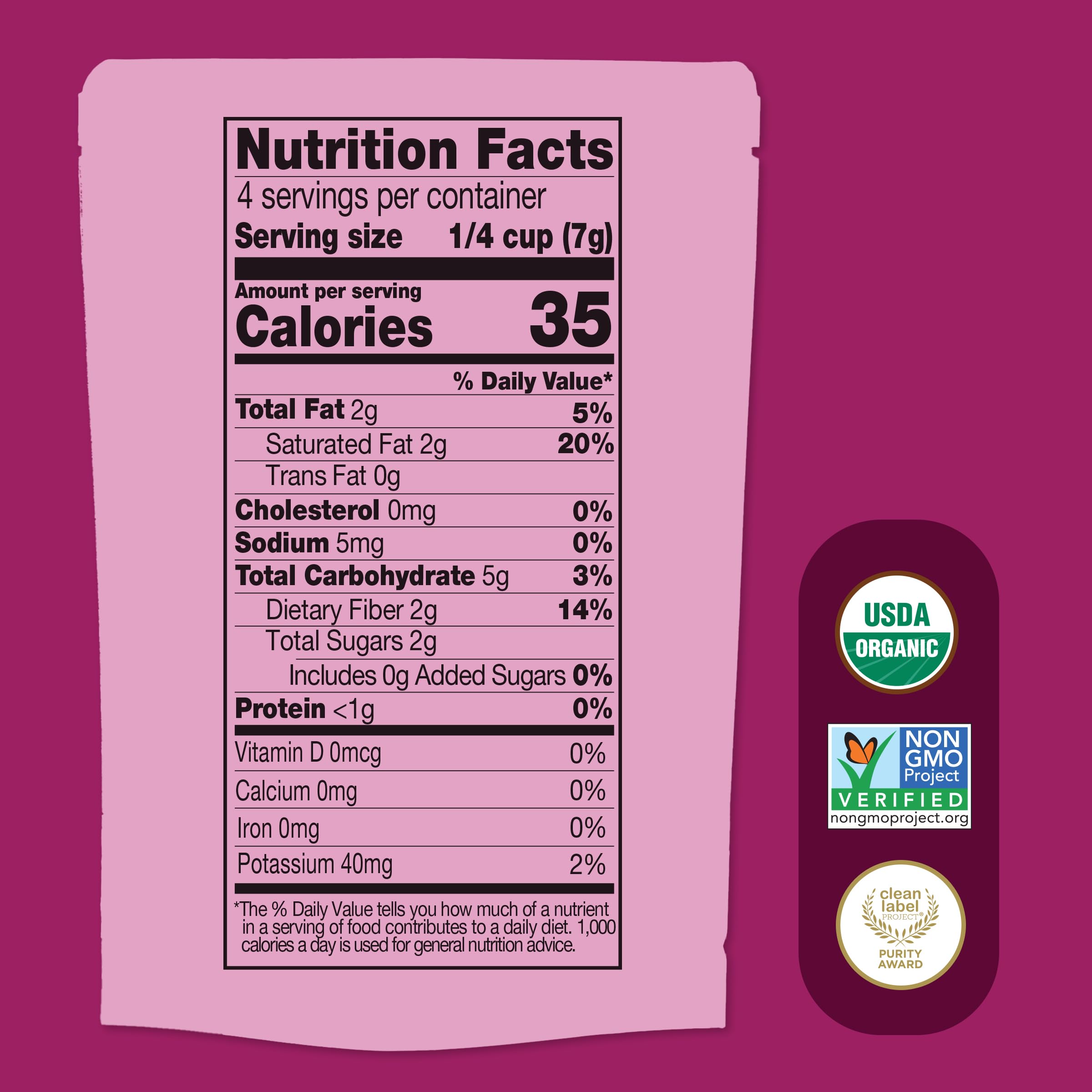Once Upon a Farm dairy-free packaging communicates organic, non-GMO, kosher snack