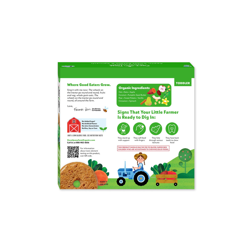Once Upon a Farm toddler snacking in hand, designed for self-feeding.