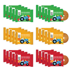 Once Upon a Farm tractor wheels apple bar close-up showing real fruit flavor