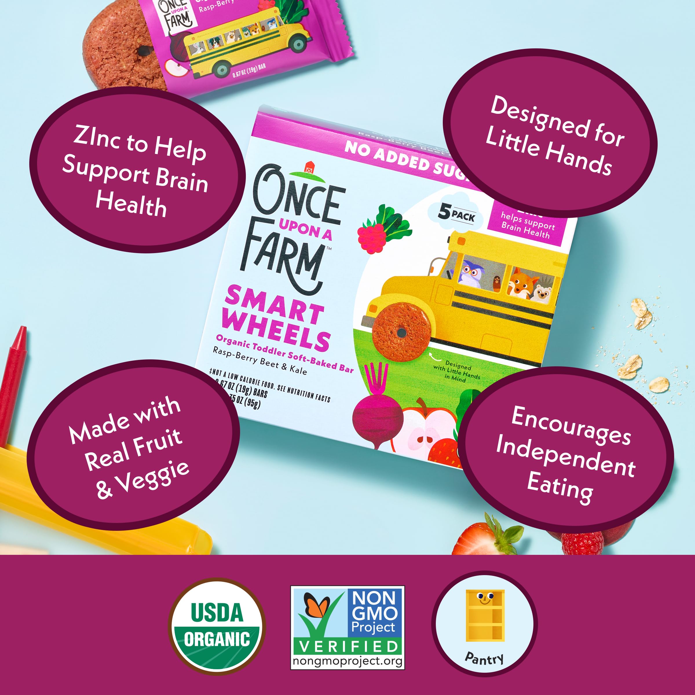 Once Upon A Farm whole-grain oats ingredients highlight clean, simple nutrition