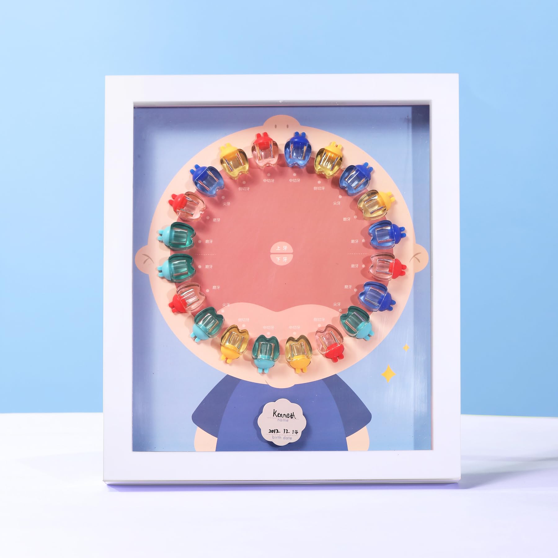 ONCEBABY tooth boxes with a transparent tooth house for growth memories.