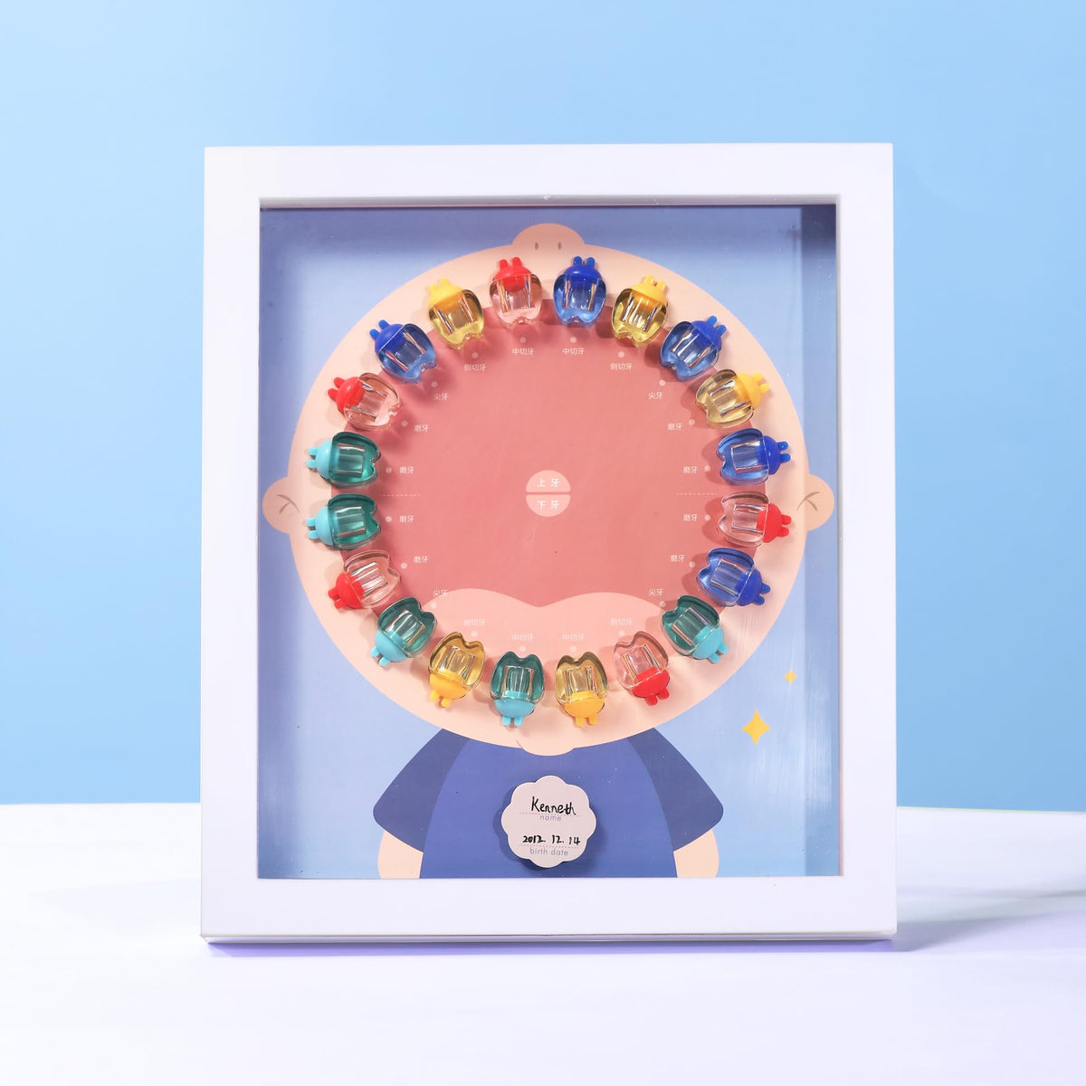 ONCEBABY tooth boxes with a transparent tooth house for growth memories.