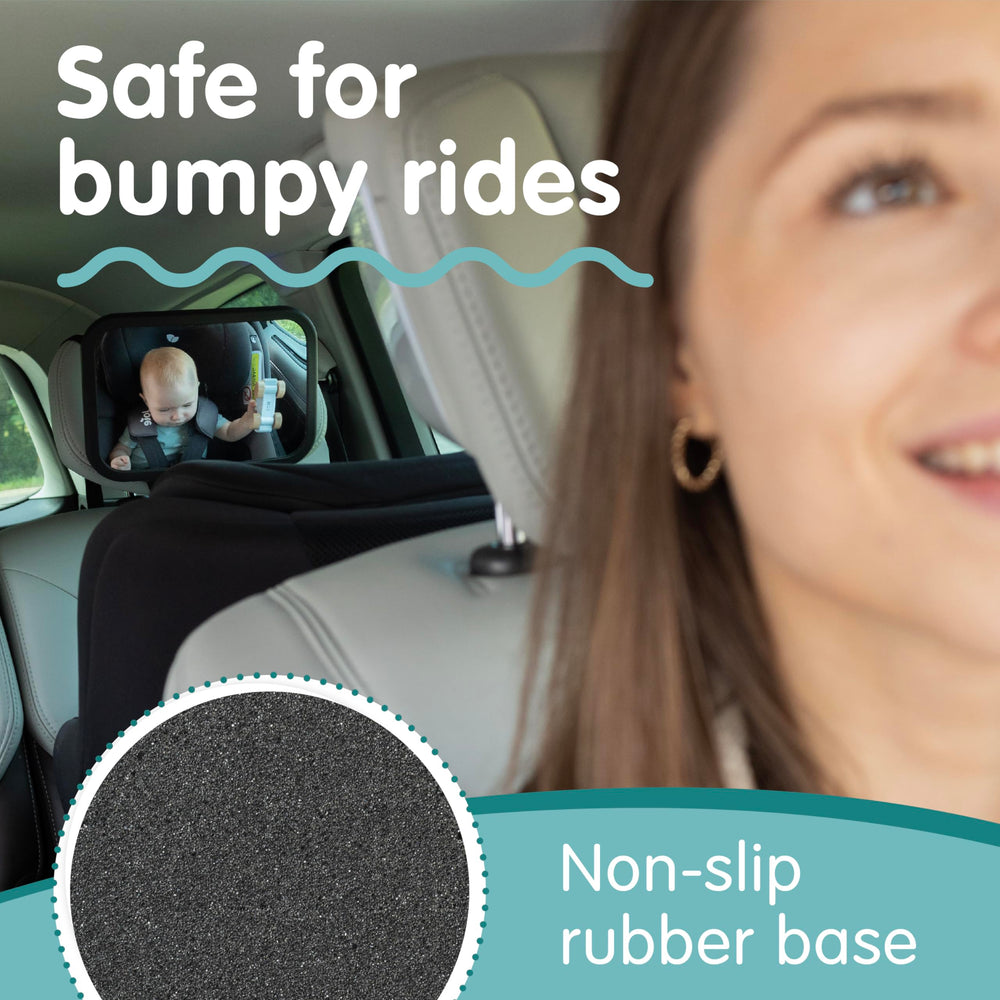 Onco Baby Car Mirror offers 360-degree rotation for precise angles without reinstalling during trips.