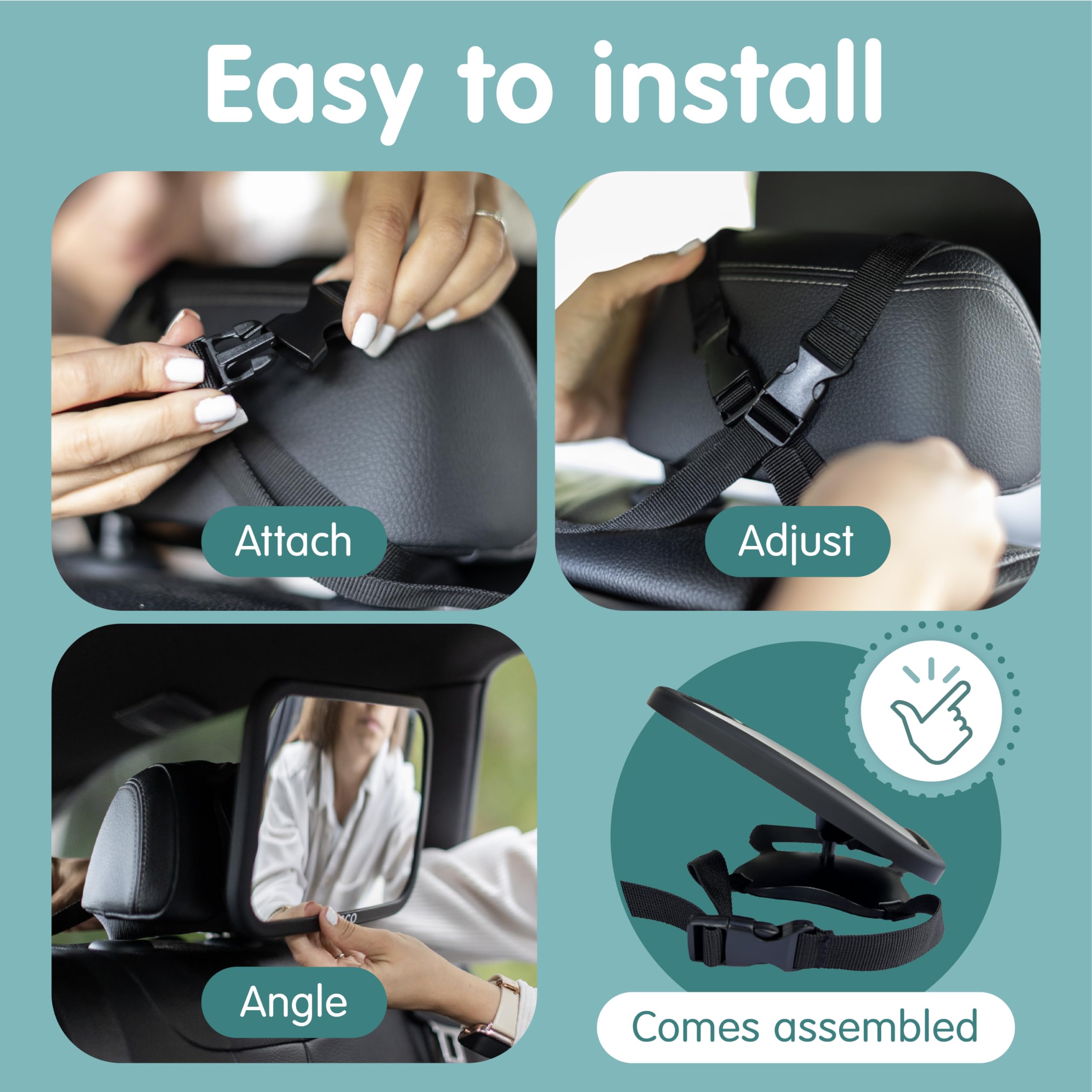 Onco Baby Car Mirror backseat monitoring helps you keep an eye on your little one.