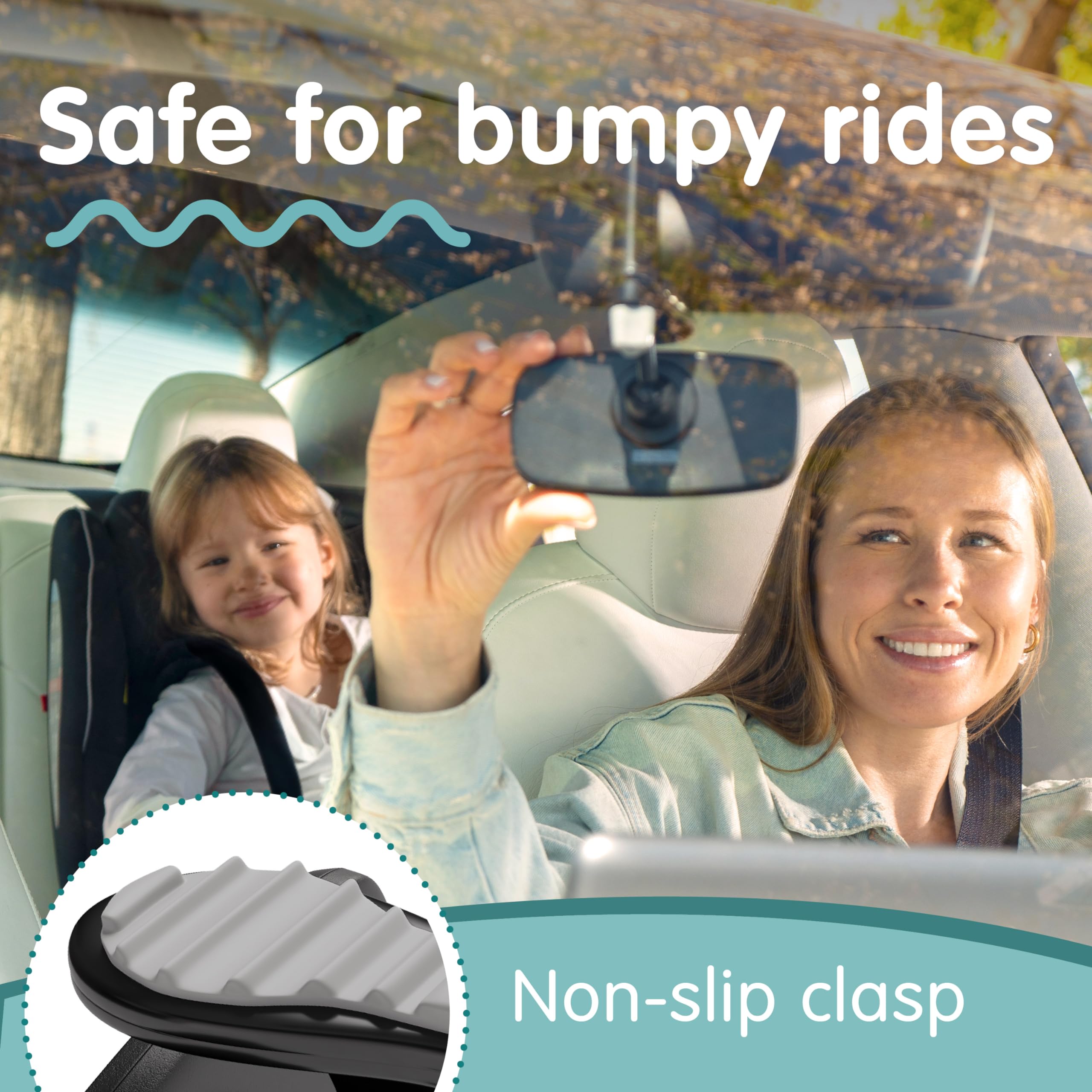 Onco clear wide-view baby mirror gives crystal visibility of your child.