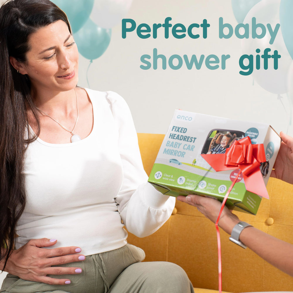 Onco fixed-headrest baby mirror backview helps check infant without distraction.