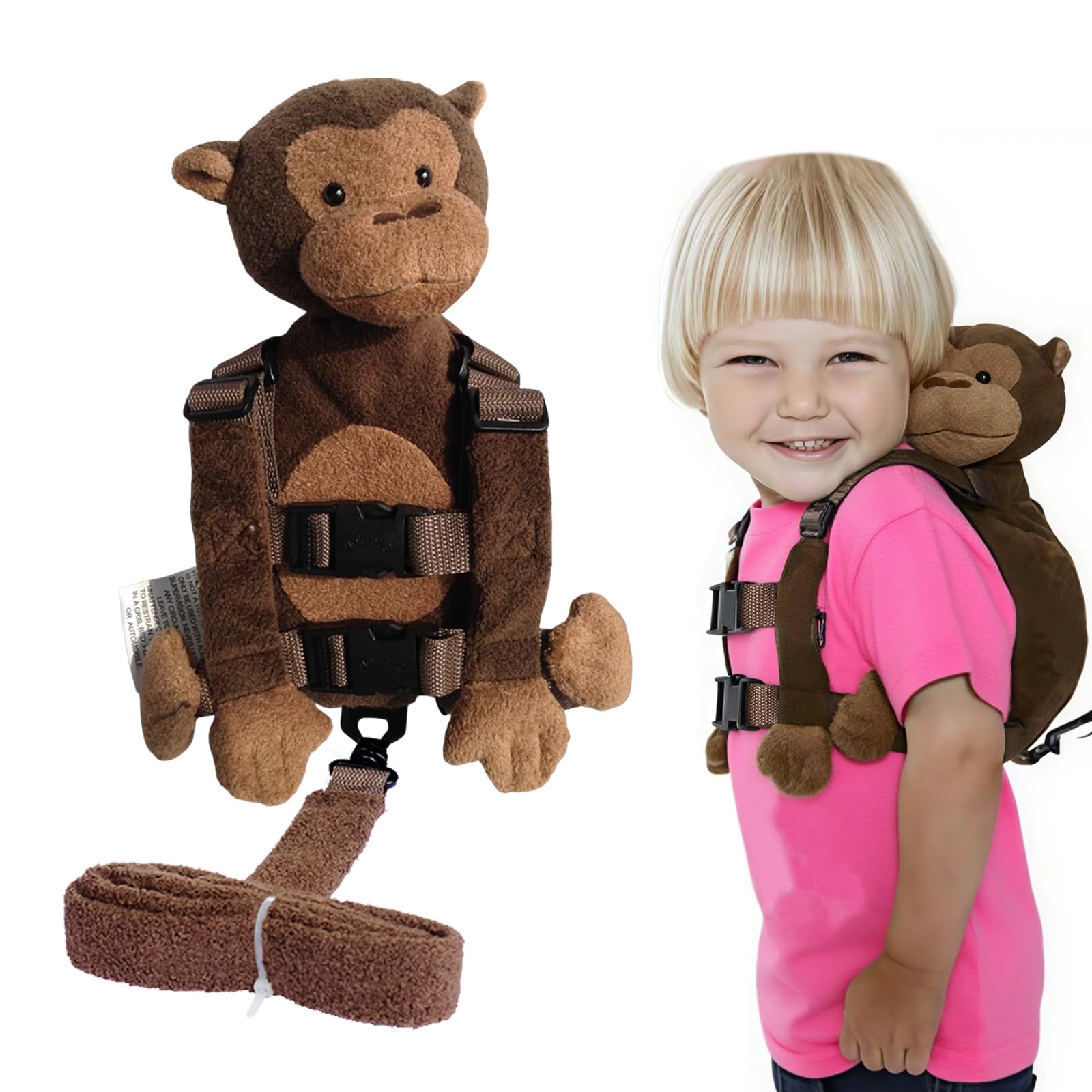 ONDF Monkey 2-in-1 backpack full view supports safe, fun outings with hands-free control
