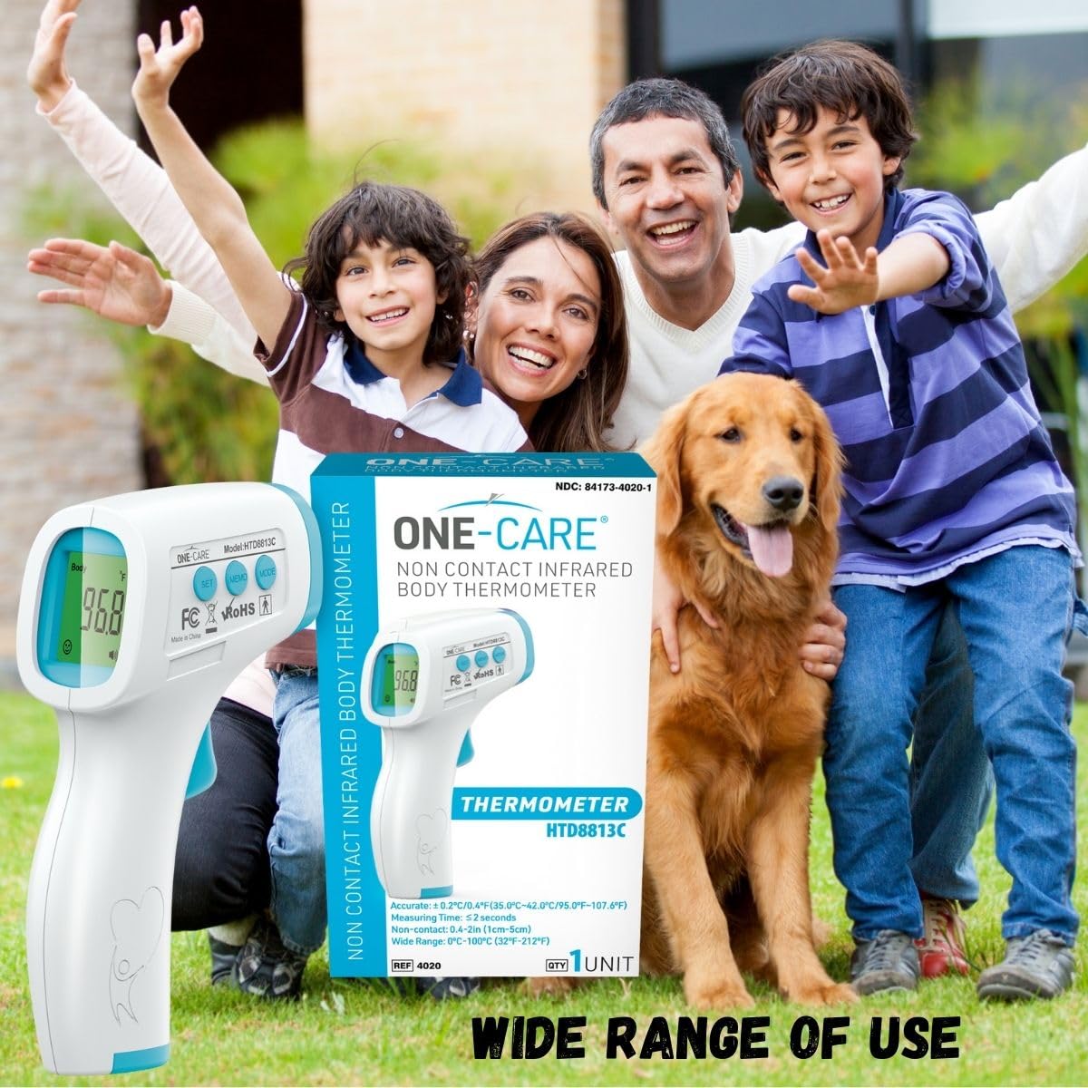 ONE-CARE HTD8813C fever alarm flags elevated temperatures at a glance.